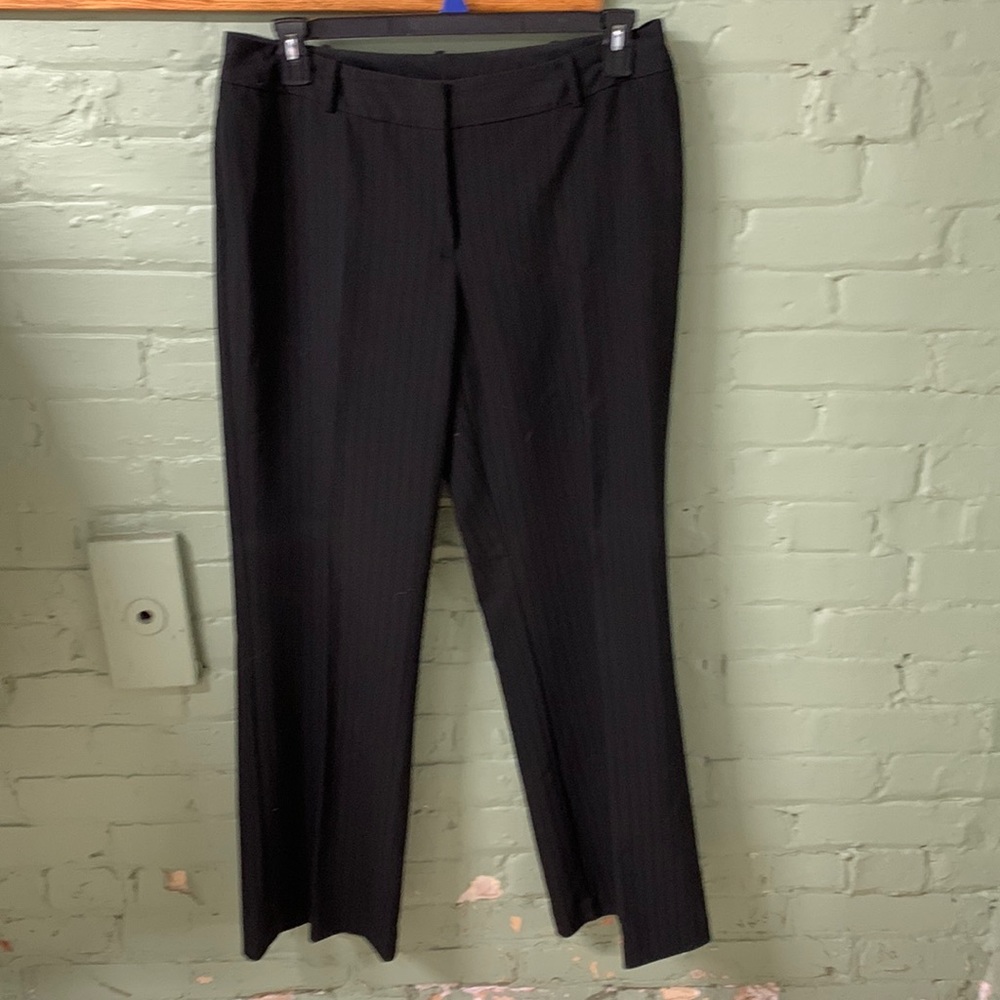 Wide-leg pinstripe dress gray/black trousers